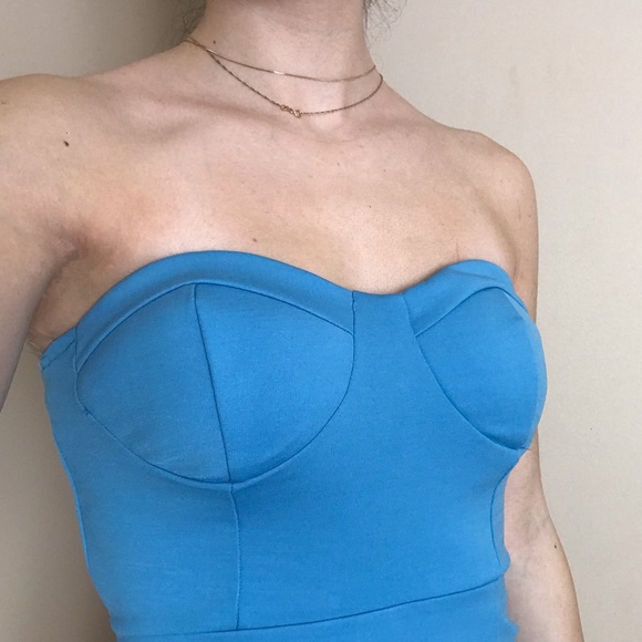 Fashion Nova Strapless Dress with Side Slit - Picture 6 of 7